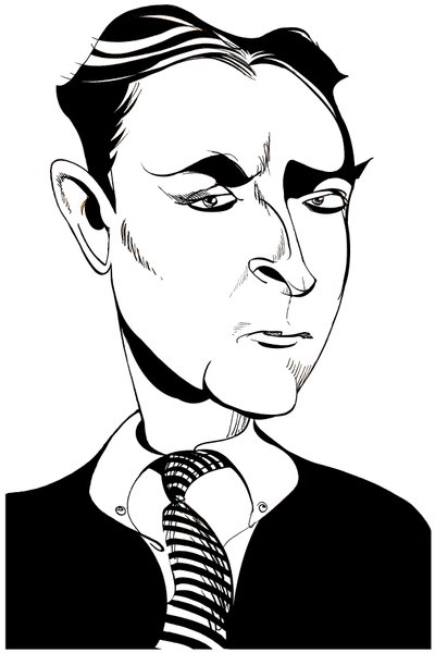 Francis Scott Fitzgerald - caricatura del romanziere e scrittore di racconti americano, 1896-1940 da Neale Osborne
